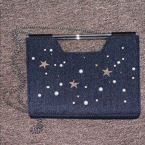 Nasty Gal Denim Embellished Clutch